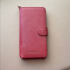 Michael Kors Red iPhone 8 Plus Fold-over Case